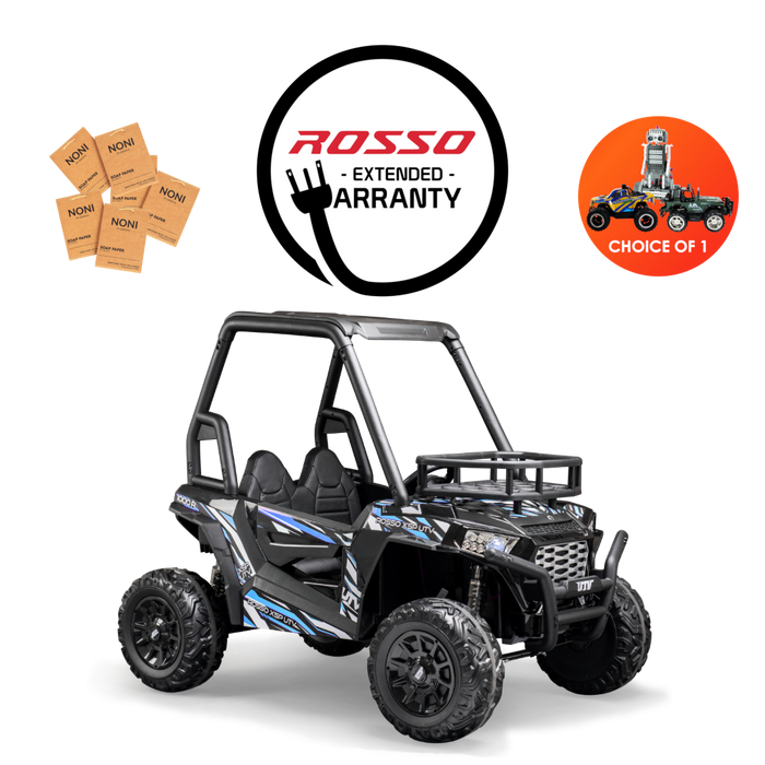Rosso X5 Premium - Side by Side Ride-On Bundle - w/ Blue Decals Featured
