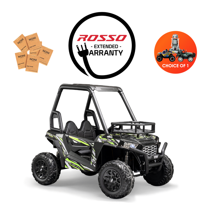 Rosso X5 Premium - Side by Side Ride-On Bundle - w/ Green Decals Featured