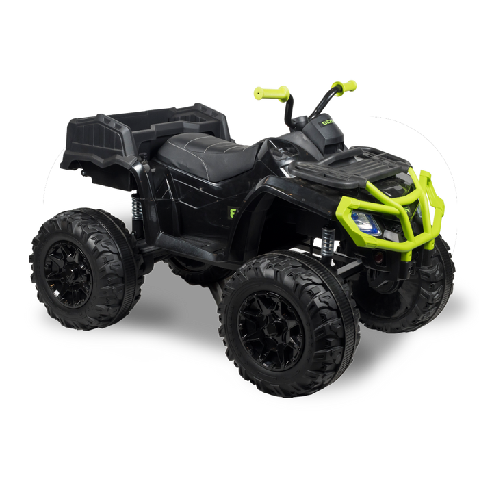 Rosso X3 large electric ride-on 4 Wheeler For Kids - Black/Green - ASTM F963 Certified