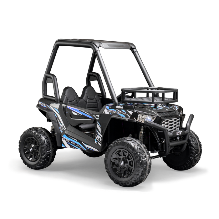 Rosso X5P Side by Side Electric Outdoor Ride-On 2 Seater UTV Car For Kids | Blue | For 3-8 yrs old