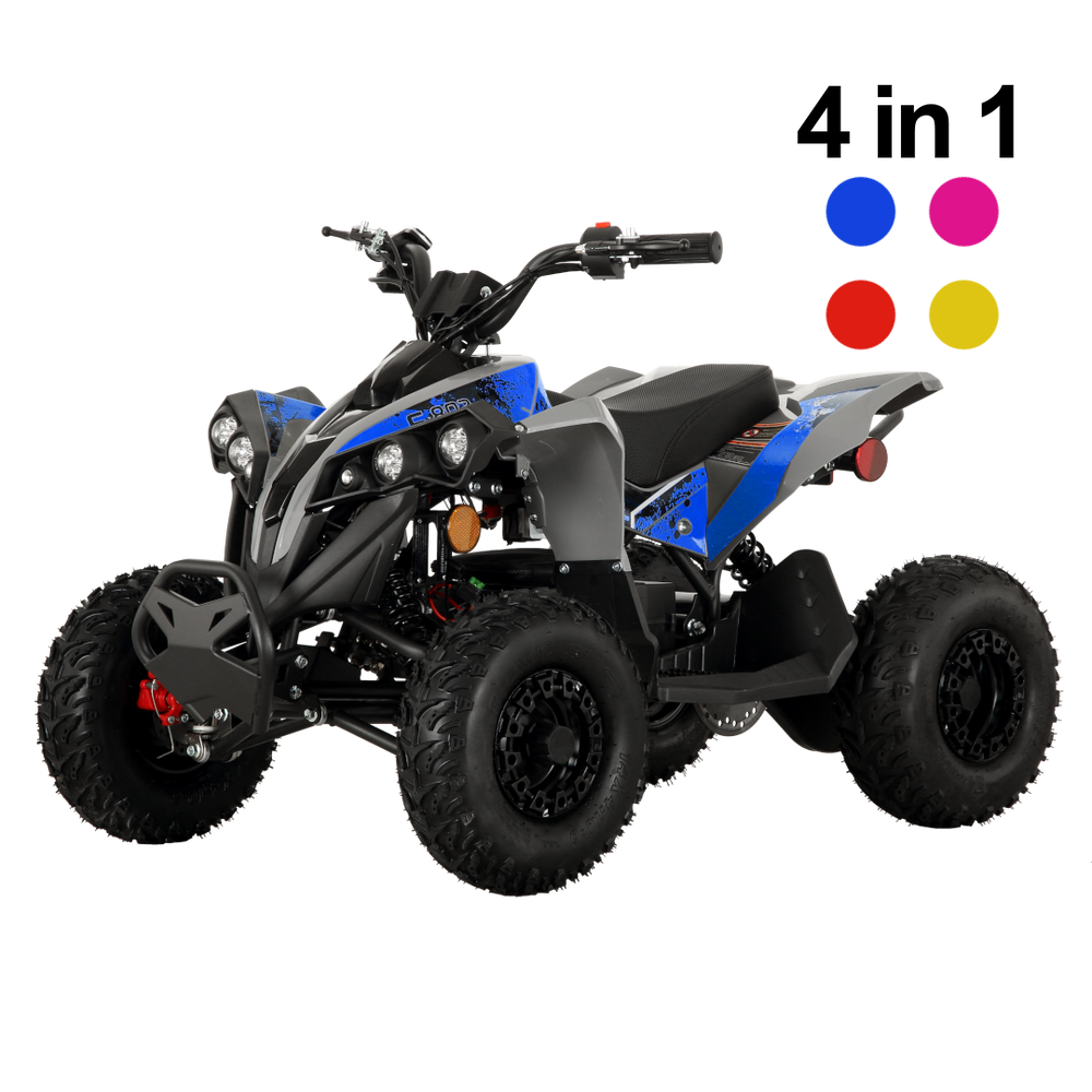 Pioneer 1200W electric ATV Ages 6+ only in Decals – Rosso