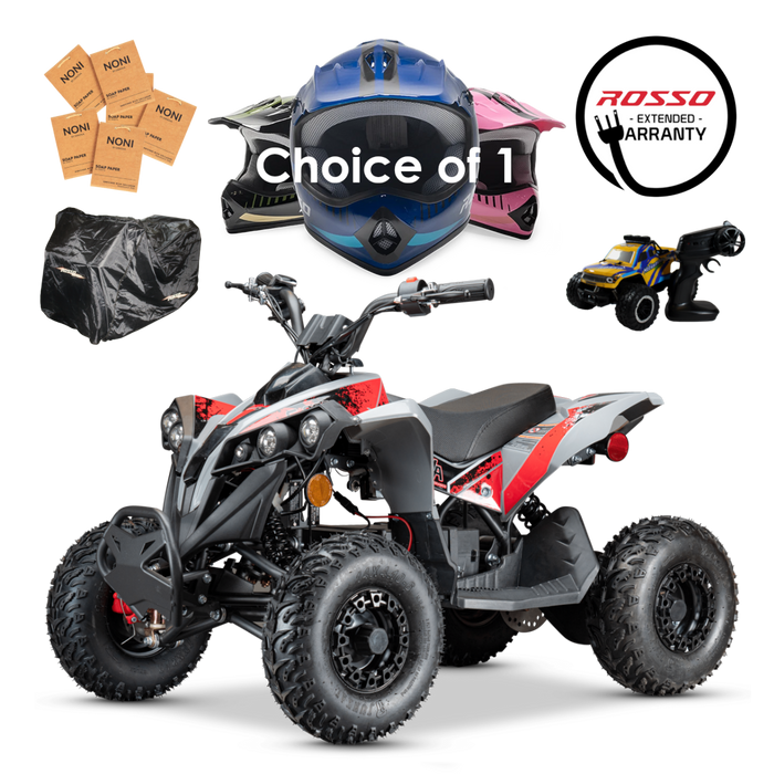 Pioneer e-802 electric ATV Bundle | Ages 6+ only | Red Decals Feat.