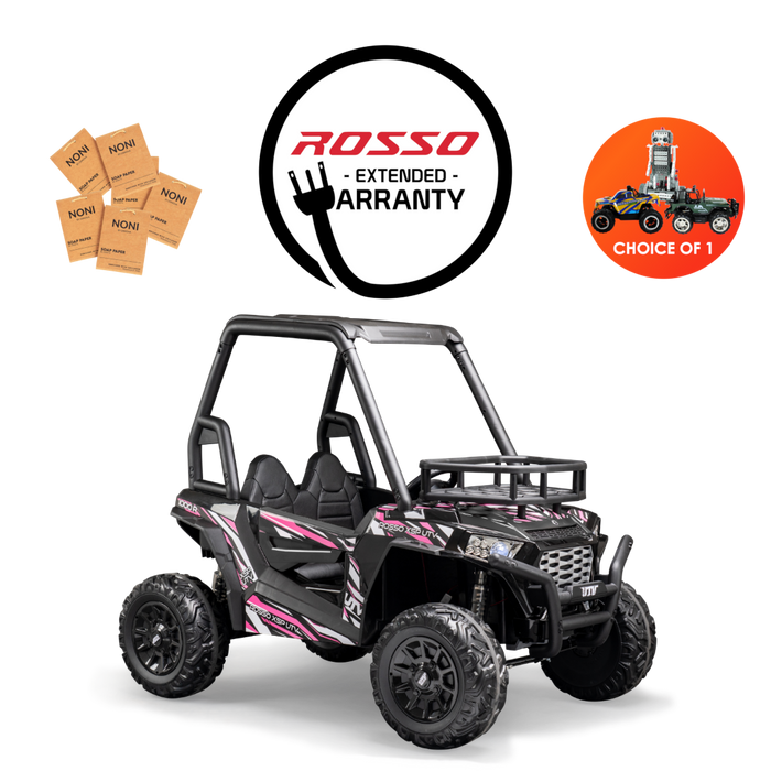 Rosso X5 Premium - Side by Side  Ride-On Bundle - w/ Pink Decals Featured
