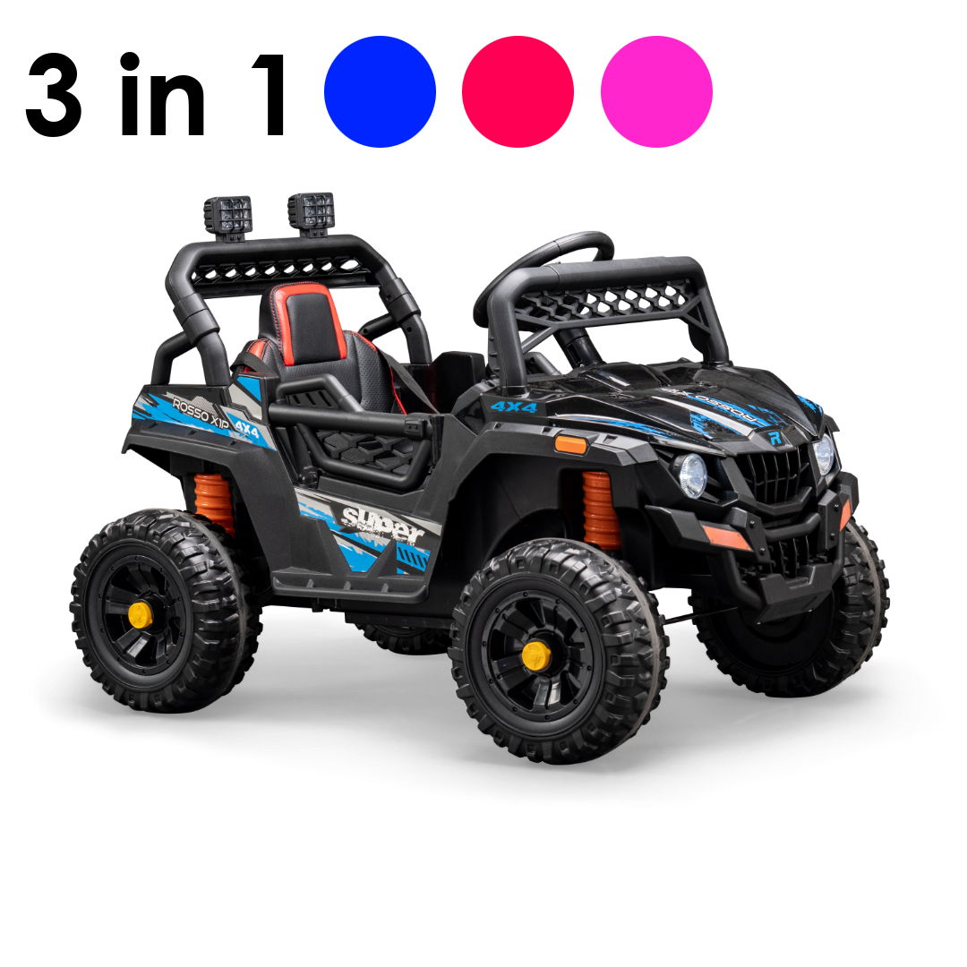 Rosso X1P Electric Outdoor Ride On 4 Wheeler For Kids 3 Decal Colors in 1 Remote Control For 2 6 yrs old