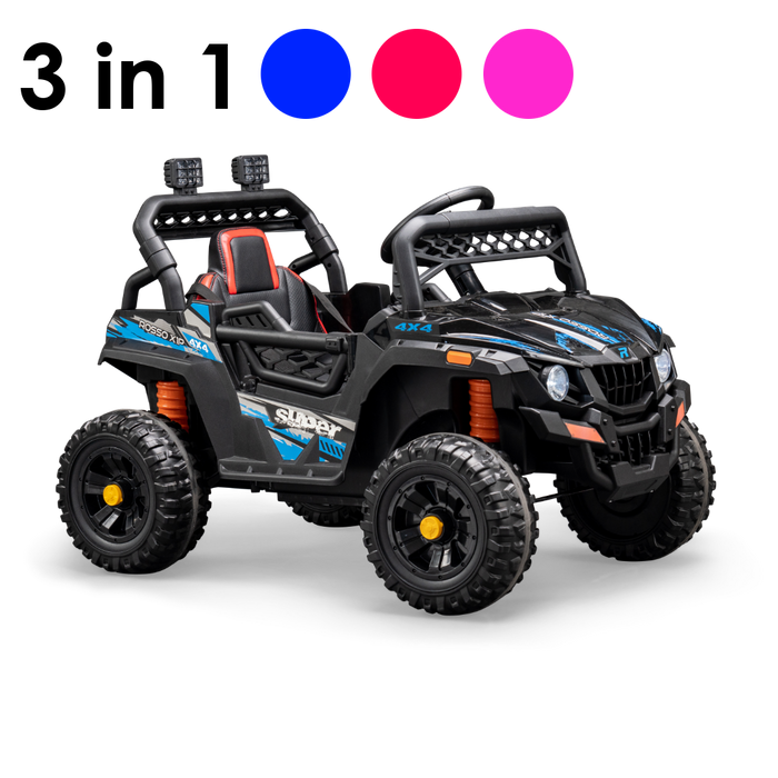 Rosso X1P Electric Outdoor Ride-On 4 Wheeler For Kids | 3 Decal Colors in 1 | Remote Control | For 2-6 yrs old