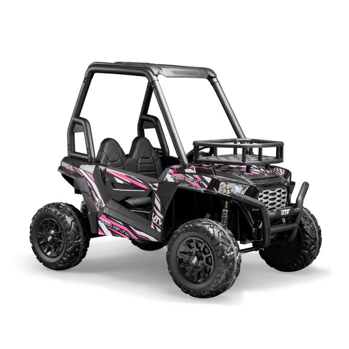 Rosso X5P Side by Side Electric Outdoor Ride-On 2 Seater UTV Car For Kids | Pink | For 3-8 yrs old