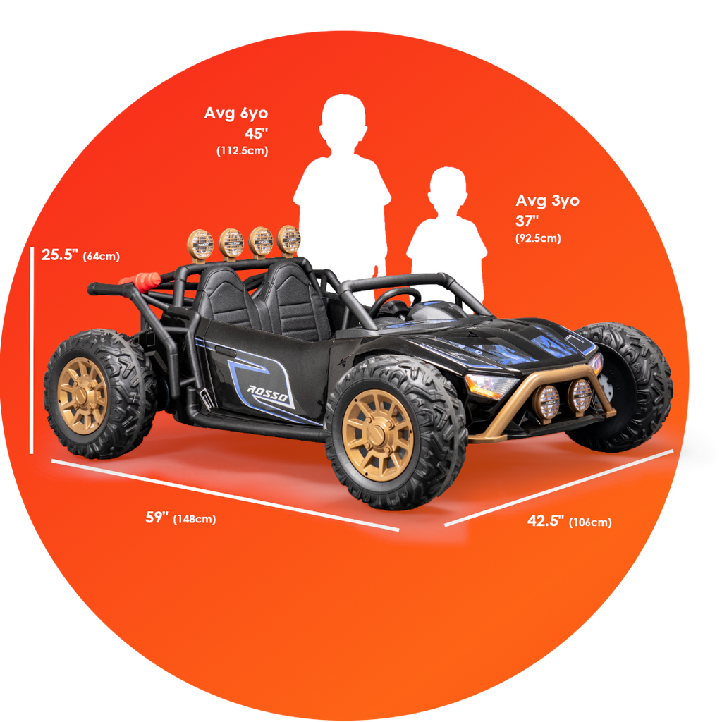 Rosso XDB Dune Buggy Outdoor Ride On 4 Wheeler For Kids Pink For 3