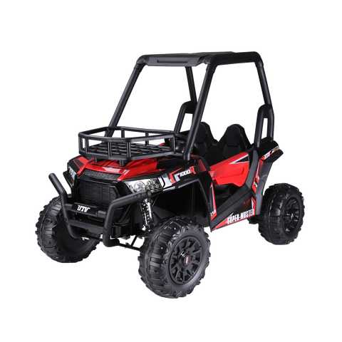 Rosso X5 - Side by Side Electric Ride-On 4 Wheeler for 2 Kids - Black/Red - ASTM F963 Certified