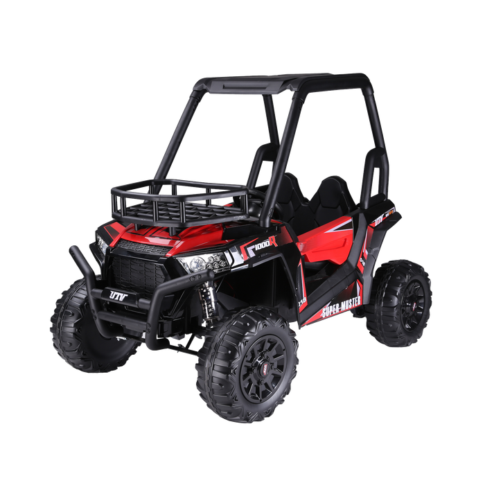 Rosso X5 - Side by Side Electric Ride-On 4 Wheeler for 2 Kids - Black/Red - ASTM F963 Certified