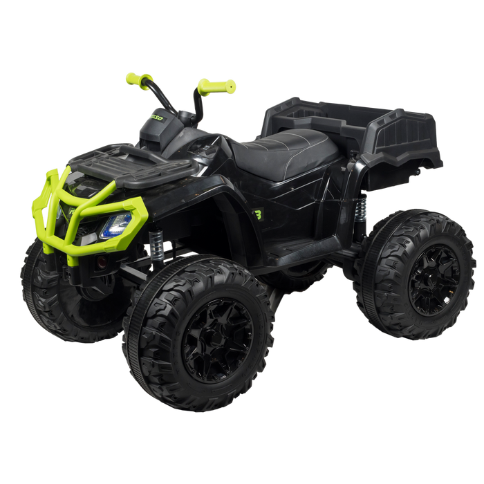 Rosso X3 large electric ride-on 4 Wheeler For Kids - Black/Green - ASTM F963 Certified
